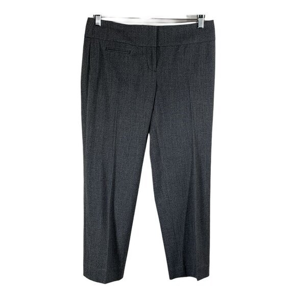 LOFT Marisa Cropped Pants Gray Straight Leg Stretch Size 0 XS Work - Picture 1 of 8